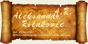 Aleksandar Rilaković vizit kartica